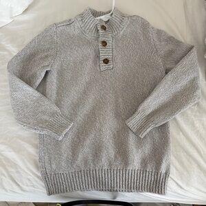 Carter's Gray Men's Crewneck Sweater with Button Detail